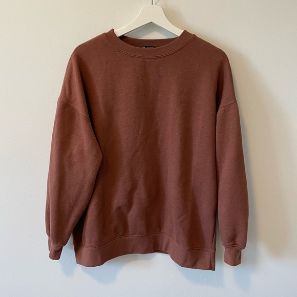 Zara Salmon Pink Crew Neck Sweater